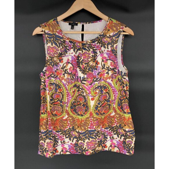 Talbots Tops - Talbots Colorful Paisley Print Sleeveless Blouse Womens 12 Cotton Art to Wear